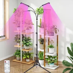 LED Växtlampa, 30W Effekt, 10 Dimmbara Nivåer, Justerbar Stativhöjd