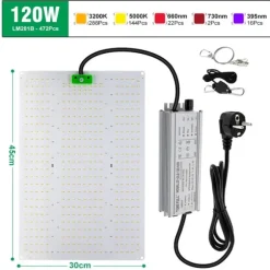 LED Växtlampa, 120W eller 240W alternativ, dimbar, fullspektrum,120W