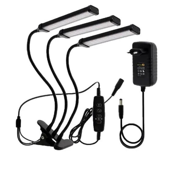 LED-växtljus, Fullspektrum, Dimbar Tidtagning, 12V Adapter 60W