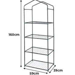 Litet Växthus med 4 Hyllplan & PVC-Överdrag | Dragkedja Planteringsspade Vattentätt