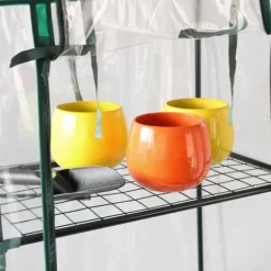 Litet Växthus med 4 Hyllplan & PVC-Överdrag | Dragkedja Planteringsspade Vattentätt