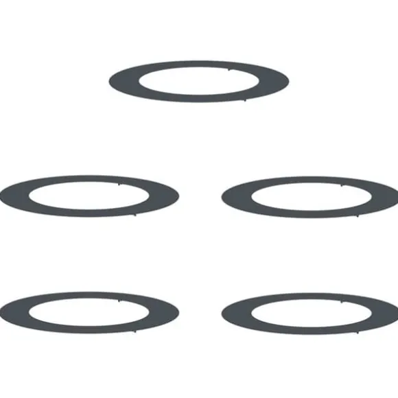 lämplig för Flat Trädringar 5 pcs Antracit Ø60 / 90 cm Stål