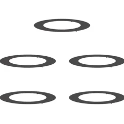 lämplig för Flat Trädringar 5 pcs Svart Ø60 / 90 cm Stål