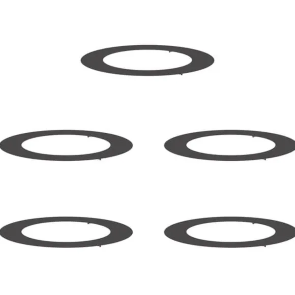 lämplig för Flat Trädringar 5 pcs Svart Ø60 / 90 cm Stål