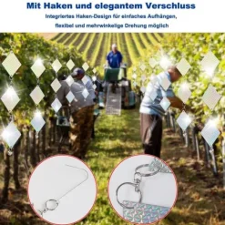 Lollanda 3 st reflekterande vindspel, holografiska, väderbeständiga, dekorativa, för trädgårdar och fönster