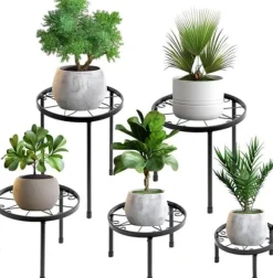 Lollanda Blomställning, växtställ, blomkrukställning, blomsterstöd, för trädgård och balkong, 5-delars set