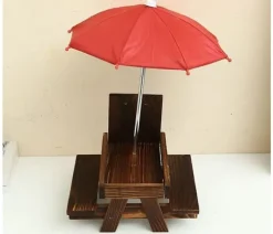 Lollanda Bordssats för ekorre – utomhus picknickbord med parasoll för fågel- och ekorrmatning, dekorativ trädgårdsstation