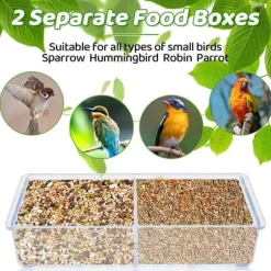 Lollanda Fågelmatare i akryl med sugpropp – fågelbad & matskål för fåglar, 15×5.5×16 cm