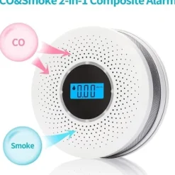 Lollanda 2-i-1 Brand- & Kolmonoxiddetektor för Hemmet – LCD-display och ljudlarm, Batteridriven med Hög Känslighet
