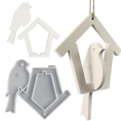 Lollanda Modellverktyg Fågelhus – Silikonform för Betonggjutning, Trädgårdsdekoration och Väggprydnad