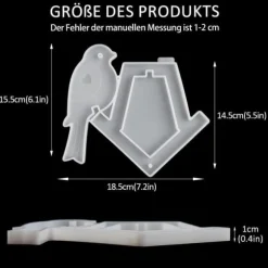 Lollanda Modellverktyg Fågelhus – Silikonform för Betonggjutning, Trädgårdsdekoration och Väggprydnad