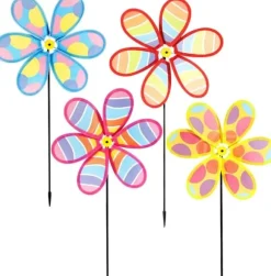 Lollanda 4-pack färgglad vindsnurra för trädgård och uteplats – trädgårdsdekoration och fågelskrämma för gräsmatta, gård och rabatter