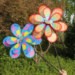 Lollanda 4-pack färgglad vindsnurra för trädgård och uteplats – trädgårdsdekoration och fågelskrämma för gräsmatta, gård och rabatter