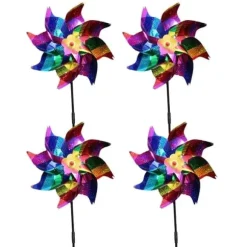 Lollanda 4-pack Reflekterande Vindsnurra Fågelskrämma – Fågelavvisande för gård, trädgård, lada och fruktodling