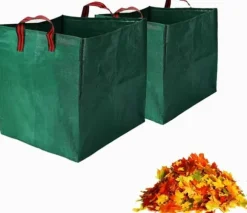 Lollanda 2-pack Trädgårdssäckar 270L – Självstående Trädgårdspåsar med Handtag 65x65x65 cm, för Löv, Gräs, Ved & Trädgårdsavfall