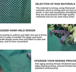 Lollanda 2-pack Trädgårdssäckar 270L – Självstående Trädgårdspåsar med Handtag 65x65x65 cm, för Löv, Gräs, Ved & Trädgårdsavfall