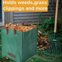 Lollanda 2-pack Trädgårdssäckar 270L – Självstående Trädgårdspåsar med Handtag 65x65x65 cm, för Löv, Gräs, Ved & Trädgårdsavfall