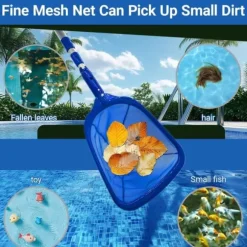 Lollanda Poolhåv/Poolskummarhåv med justerbar teleskopisk aluminiumstång, Utdragbar från 44 cm till 90 cm Lövskummar för Pool & Spa