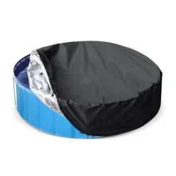Lollanda Rund Poolöverdrag runt för Barn – Täckduk för pool,Skydd till Sandlåda & Leksaker, Solskydd och Överdrag till Hundpool, 162x30cm