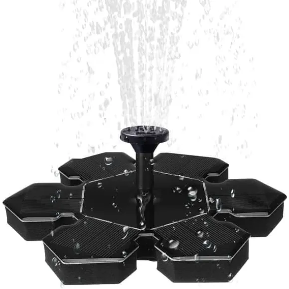 Lollanda Solcellsdriven Fontänpump med 7 Munstycken - Flytande Sol Fontänpump, för Trädgård, Pool och Fågelbad