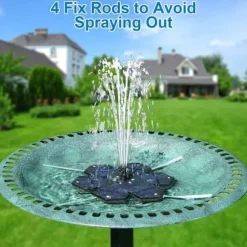 Lollanda Solcellsdriven Fontänpump med 7 Munstycken - Flytande Sol Fontänpump, för Trädgård, Pool och Fågelbad