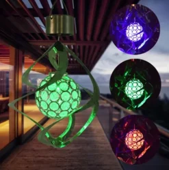 Lollanda Solcellsdriven Vindspelslampa, Vindspel med RGB, Vindspel Med Solcell LED, IP65, Vindklocka Trädgårdsdekoration Utomhusbelysning