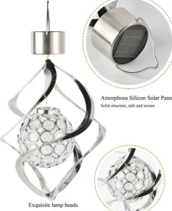 Lollanda Solcellsdriven Vindspelslampa, Vindspel med RGB, Vindspel Med Solcell LED, IP65, Vindklocka Trädgårdsdekoration Utomhusbelysning