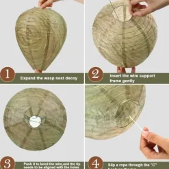 Lollanda 4st Getingfällor giftfritt lockbete av papper, avskräckande för bin