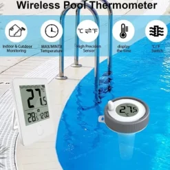 Lollanda Trådlös Flytande Pooltermometer med LED-display, Vattentålig IPX8 - För Pool & Spa