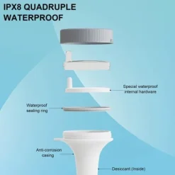 Lollanda Trådlös Flytande Pooltermometer med LED-display, Vattentålig IPX8 - För Pool & Spa