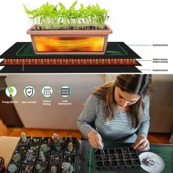 Lollanda Värmematta för Frögroning, äxtvärmematta Seedling Heat Mat 25x52cm, IP67 Waterproof, Plant Propagation, för Växter och hydroponisk