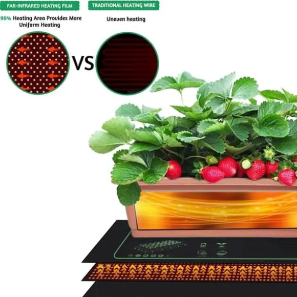 Lollanda Värmematta för Frögroning, äxtvärmematta Seedling Heat Mat 25x52cm, IP67 Waterproof, Plant Propagation, för Växter och hydroponisk