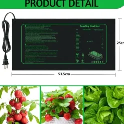Lollanda Värmematta för Frögroning, äxtvärmematta Seedling Heat Mat 25x52cm, IP67 Waterproof, Plant Propagation, för Växter och hydroponisk