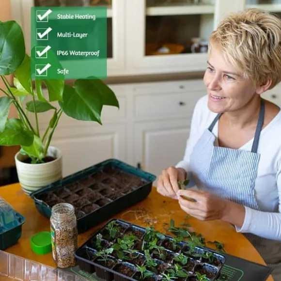 Lollanda Värmematta för Frögroning, äxtvärmematta Seedling Heat Mat 25x52cm, IP67 Waterproof, Plant Propagation, för Växter och hydroponisk