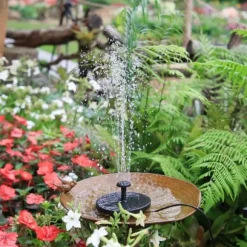 Lollanda 5W Solcellsdriven Fontänpump med 6 Munstycken - Flytande Sol Fontänpump, för Fågelbad och Trädgård