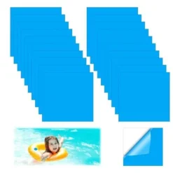 Lot om 20 reparationer av liner för pool, reparationskit för pool under vatten, reparationsplåster för uppblåsbar spa, reparationsplåster för spa.