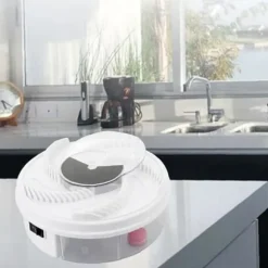 LOVELY Flugfälla, USB Automatisk flugfångare Rund Löstagbar elektrisk insektsfälla Vabelfälla Vit