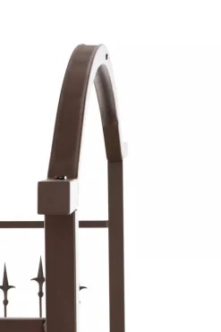 Luxor Exclusive Iron Rose Arch with Gate - Heavy Duty Metal Climbing Plant Support, Brown, 220cm Height