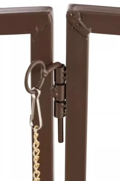 Luxor Exclusive Iron Rose Arch with Gate - Heavy Duty Metal Climbing Plant Support, Brown, 220cm Height