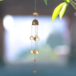 Lycka till Feng Shui Color Elephant Wind Chimes - Kinesisk heminredning