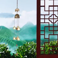 Lycka till Feng Shui Color Elephant Wind Chimes - Kinesisk heminredning