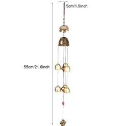 Lycka till Feng Shui Color Elephant Wind Chimes - Kinesisk heminredning