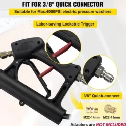 1,5-6m 4000PSI 9GPM högtryckstvätt teleskopisk förlängningsstav med 5 munstycken, för 3/8