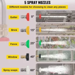 1,5-6m 4000PSI 9GPM högtryckstvätt teleskopisk förlängningsstav med 5 munstycken, för 3/8
