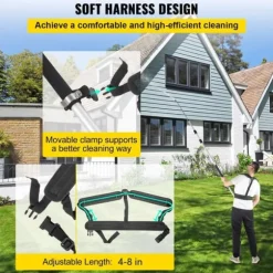 1,5-6m 4000PSI 9GPM högtryckstvätt teleskopisk förlängningsstav med 5 munstycken, för 3/8