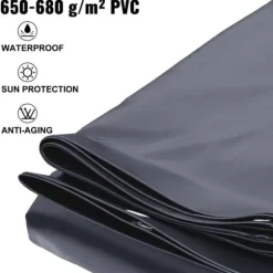 4m x 8m poolskydd, pool säkerhetsskydd, slitstarkt PVC-material, förbättrad säkerhet, skyddad mot skräp och löv, lätt att installera