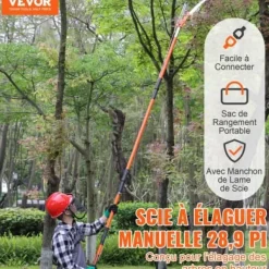 Manuell grensåg, 2,2-8,2 m teleskopisk, stålklinga, glasfiberhandtag