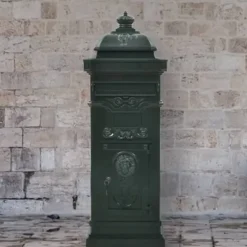 Markpostlåda vintage stil rostfri aluminium grön