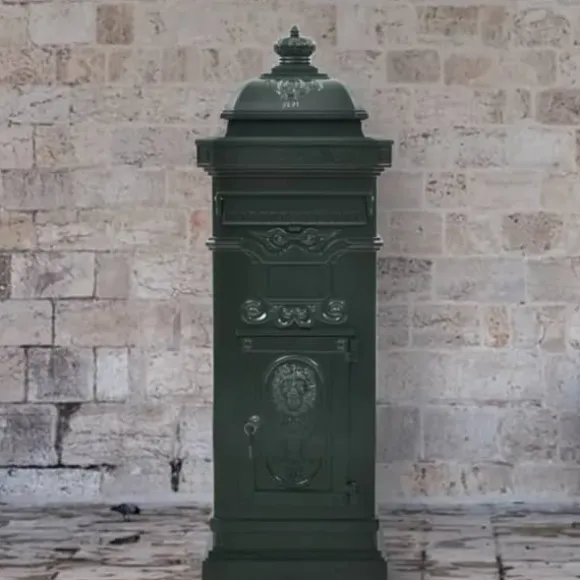 Markpostlåda vintage stil rostfri aluminium grön