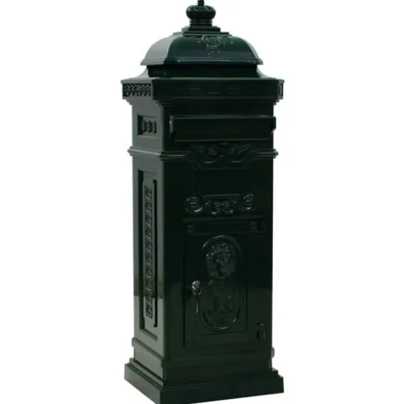 Markpostlåda vintage stil rostfri aluminium grön